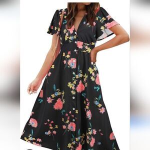 NWT Roylamp Floral Dress. Cottagecore.Tomato Girl. Romcom